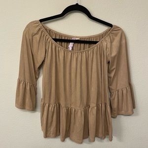 Francesca’s | Beige off the shoulder top